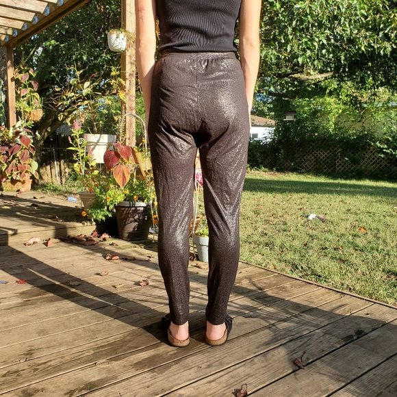 H&M women's sparkly black harem pants. - Picture 4 of 5